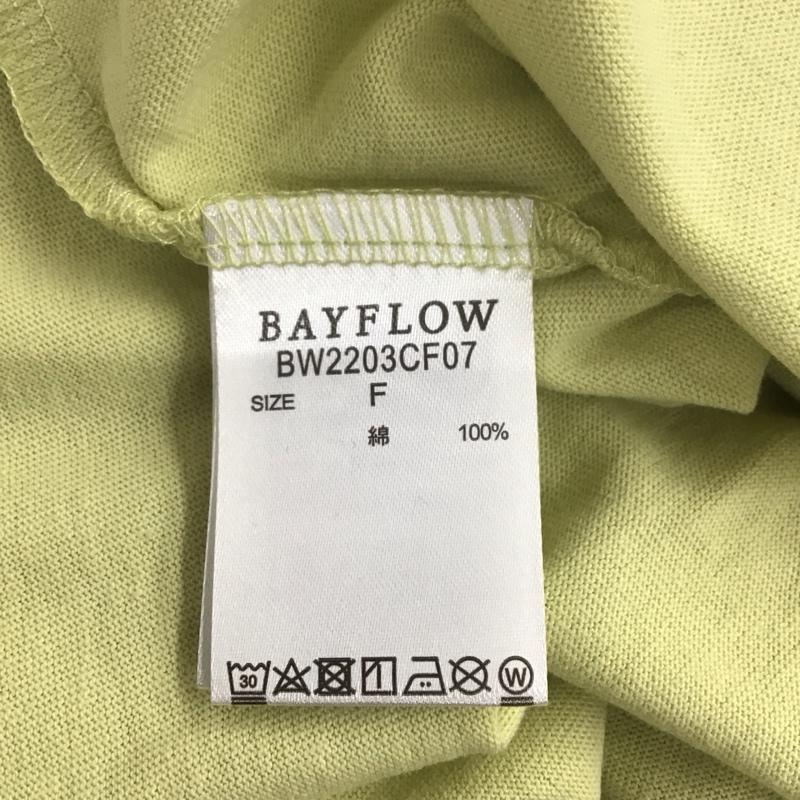 ベイフロー BAYFLOW カットソー 長袖 BW2203CF07 オーバーサイズ FREE ロゴ、文字 白 / ホワイト / X 黄緑 / イエローグリーン /  レディース USED 古着 中古 10112263