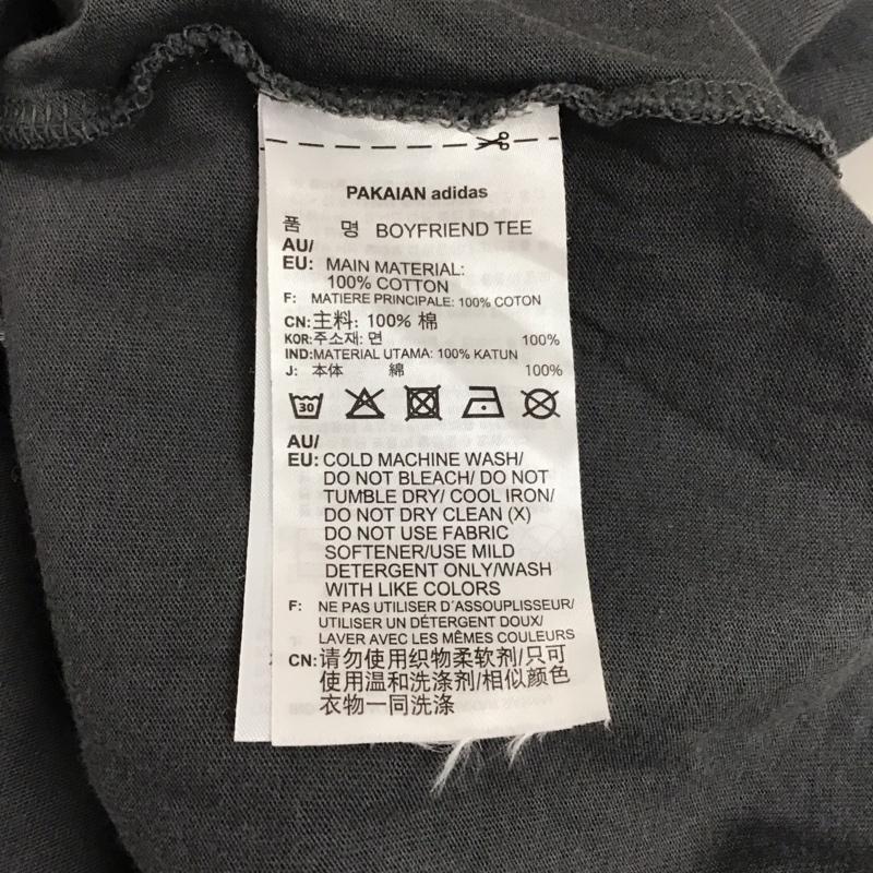 アディダス adidas Tシャツ 半袖 du9983 ボーイフレンドTシャツ 半袖カットソー プリントTシャツ L ロゴ、文字 灰 / グレー / レディース USED 古着 中古 10128747