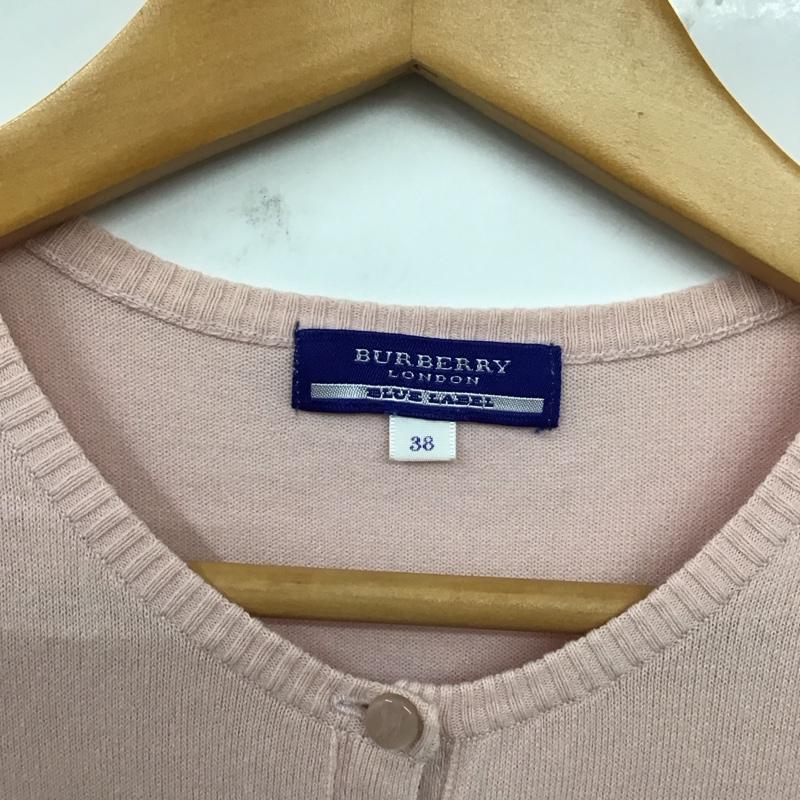 バーバリーロンドン Burberry London カーディガン 長袖 長袖カーディガン 長袖カットソー ノーカラージャケット 前開カーディガン 38 ロゴ、文字 桃 / ピンク / レディース USED 古着 中古 10117918