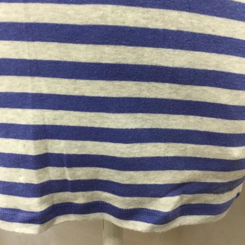カルバン・クライン Calvin Klein カットソー 半袖 半袖カットソー プリントTシャツ Vネックカットソー ボーダー S ボーダー柄 灰 / グレー / X 水色 / ライトブルー / レディース USED 古着 中古 10118069