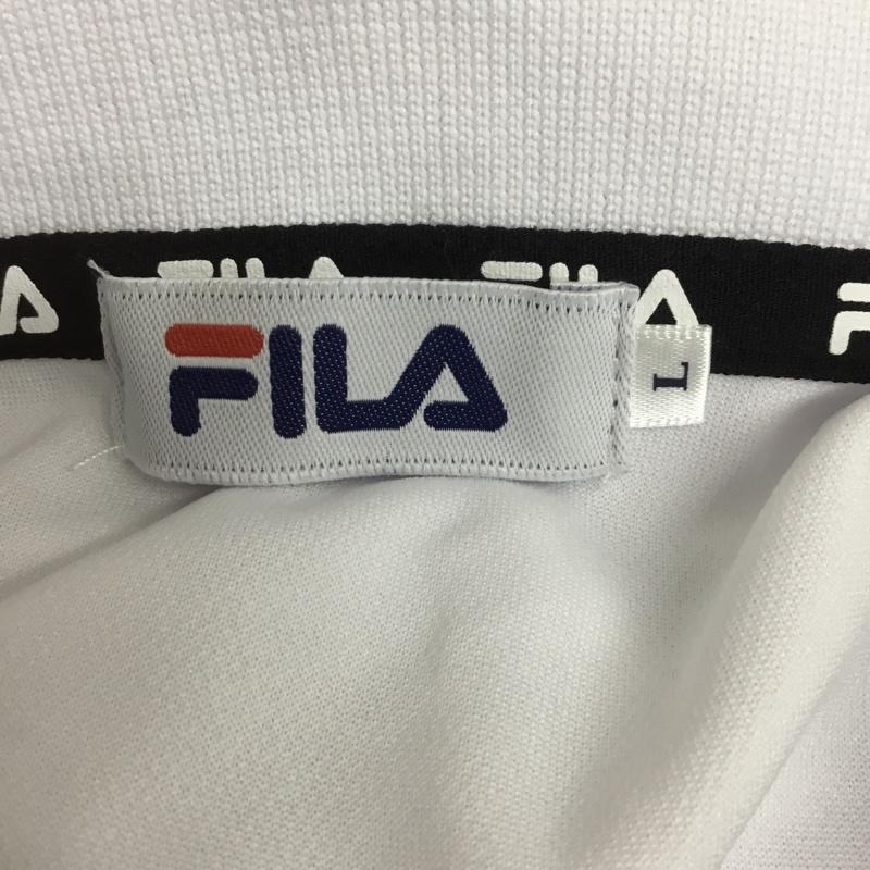 フィラ FILA ポロシャツ 半袖 FL1667 速乾 吸汗 タグ付き L ロゴ、文字 白 / ホワイト / レディース USED 古着 中古 10133059