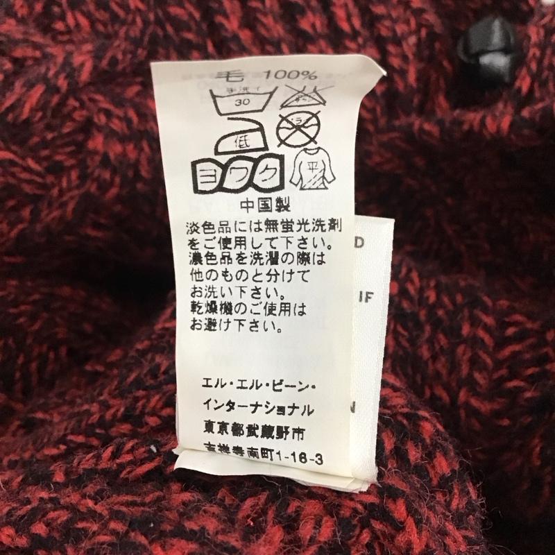 エルエルビーン L.L.Bean ニット、セーター 長袖 272203 ショールカラー M 黒 / ブラック / X 赤 / レッド / メンズ USED 古着 中古 10111229