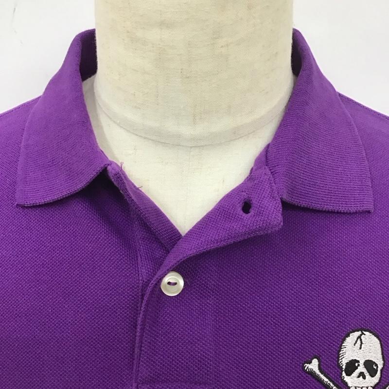 クリームソーダ CREAMSODA ポロシャツ 半袖 半袖ポロシャツ カラーシャツ 半袖カットソー S ロゴ、文字 紫 / パープル /  メンズ USED 古着 中古 10113113