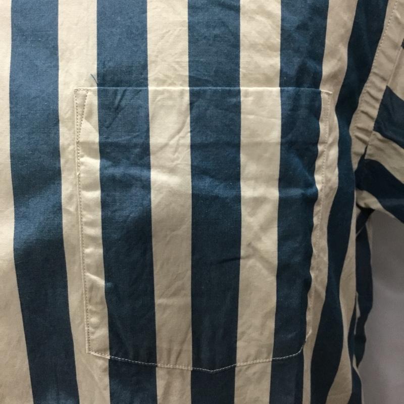 グリーンレーベルリラクシング green label relaxing シャツ、ブラウス 半袖 半袖シャツ カラーシャツ 半袖カットソー ストライプシャツ S ストライプ 青 / ブルー / X ベージュ / ベージュ /  メンズ USED 古着 中古 10108525