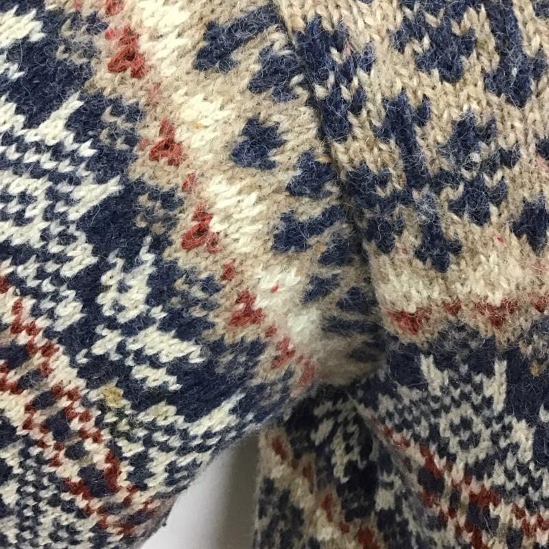 古着 USED ニット、セーター 長袖 長袖ニットカットソー クルーネック セーター S 総柄 マルチカラー / マルチカラー / メンズ USED 古着 中古 10126864