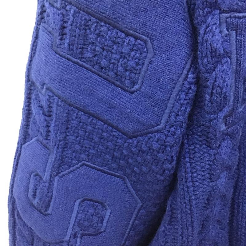 シュプリーム Supreme ニット、セーター 長袖 FW23 AppliqueCableKnitSweater 長袖ニットカットソー セーター L ロゴ、文字 青 / ブルー / メンズ USED 古着 中古 10115366