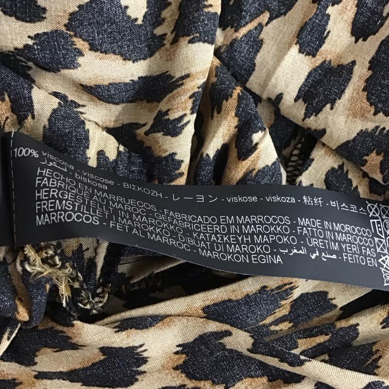 ザラウーマン ZARA WOMAN ワンピース ロングスカート 半袖ロングワンピース 総柄 レオパード フレアスカート L ヒョウ柄・レオパード柄 マルチカラー / マルチカラー / レディース USED 古着 中古 10115240