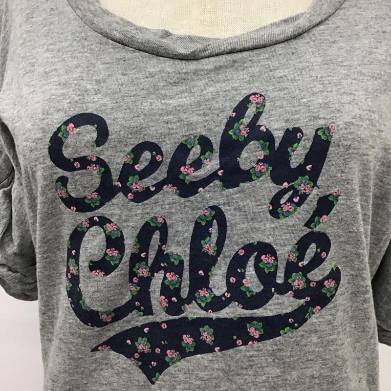 シーバイクロエ SEE BY CHLOE Tシャツ 半袖 38 ロゴ、文字 灰 / グレー / レディース USED 古着 中古 10117719