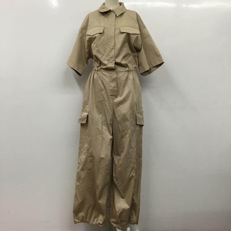 ザラ ZARA ワンピース・ドレス・オールインワン ワンピース・ドレス・オールインワン オールインワン つなぎ ワークパンツ カジュアルパンツ M 無地 ベージュ / ベージュ / レディース USED 古着 中古 10115806