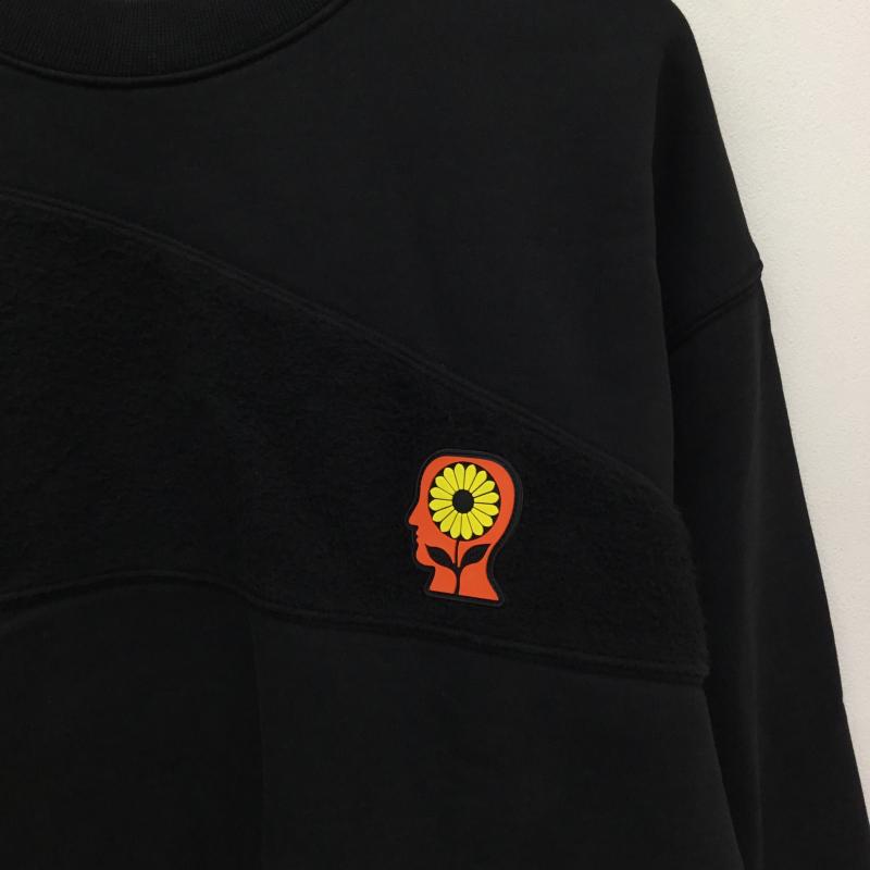 ブレインデット BRAIN DEAD トレーナー 長袖 Sunflower Paneled Crewneck L ワンポイント 黒 / ブラック / メンズ USED 古着 中古 10136079
