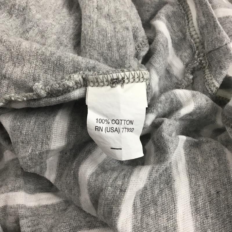 ザラ ZARA ワンピース ミニスカート コットン フレンチスリーブ M ボーダー柄 白 / ホワイト / X 灰 / グレー /  レディース USED 古着 中古 10133721