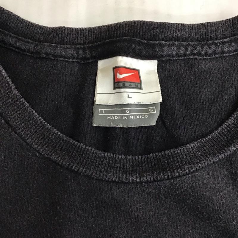 ナイキ NIKE Tシャツ 半袖 半袖カットソー プリントTシャツ クルーネックカットソー スポーツウェア L ロゴ、文字 黒 / ブラック / メンズ USED 古着 中古 10115319