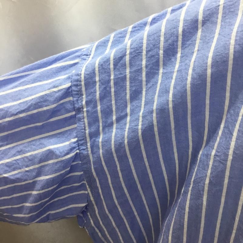 ユーエスポロアッスン U.S.POLO ASSN. シャツ、ブラウス 半袖 半袖シャツ カラーシャツ 半袖カットソー ストライプシャツ L ストライプ 白 / ホワイト / X 水色 / ライトブルー /  メンズ USED 古着 中古 10113303