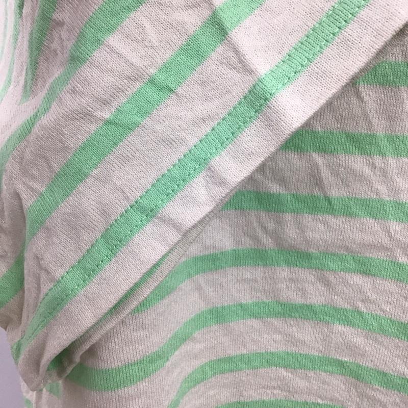 フリークスストア FREAK S STORE Tシャツ 半袖 222-32137 ボートネック FREE ボーダー柄 薄緑 / ライトグリーン / X アイボリー / アイボリー / レディース USED 古着 中古 10117396