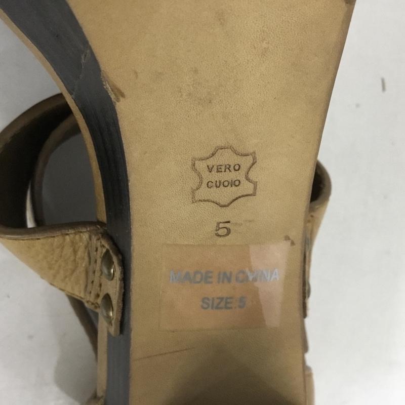 バーバリーブルーレーベル BURBERRY BLUE LABEL サンダル サンダル ストラップ ヒール ロゴ、文字 ベージュ / ベージュ / レディース USED 古着 中古 10138482