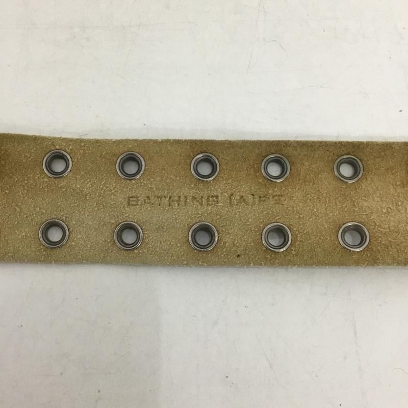 アベイシングエイプ A BATHING APE ベルト・バックル ベルト 2つ穴 ダブルホール レザー 無地 ベージュ / ベージュ / メンズ USED 古着 中古 10136702