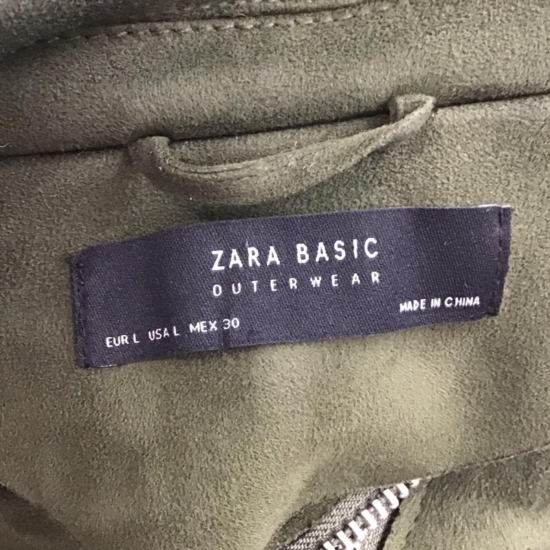 ザラベーシック ZARA BASIC ジャケット、上着 ジャケット、ブレザー ジップアップジャケット ジャンパー ジャケット カジュアルジャケット ライダース L 無地 緑 / グリーン / レディース USED 古着 中古 10119438