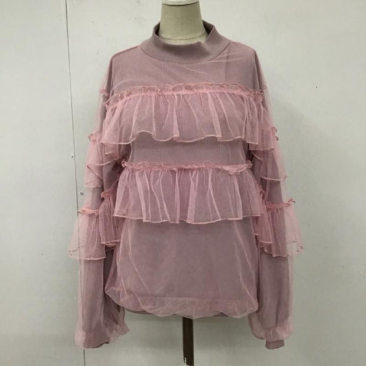 メリージェニー merry jenny カットソー 長袖 281912700301-01 チュールドッキングTOPS FREE 無地 桃 / ピンク /  レディース USED 古着 中古 10114765