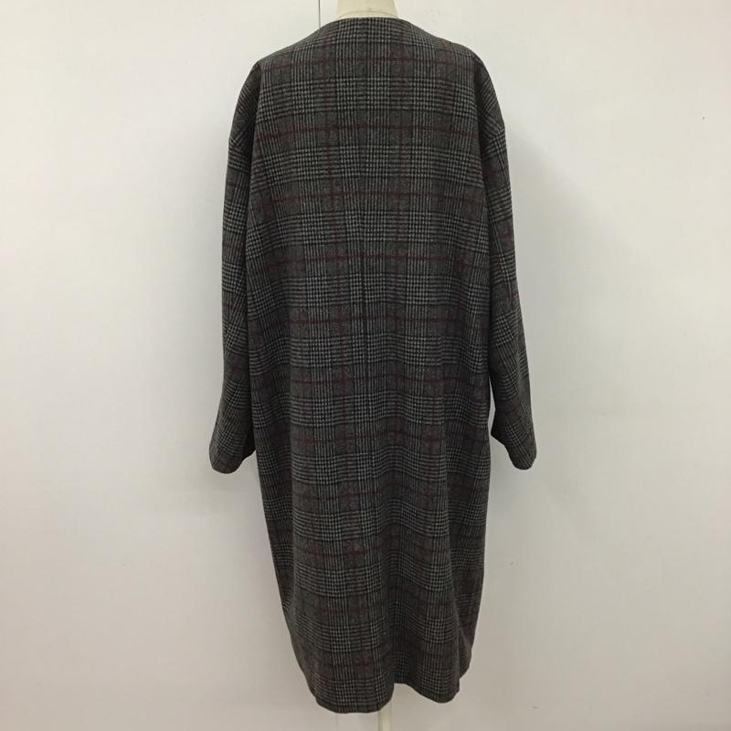 ニコアンド niko and... コート コート一般 ロングコート ロングジャケット ノーカラージャケット アウター 4 チェック マルチカラー / マルチカラー / レディース USED 古着 中古 10110277