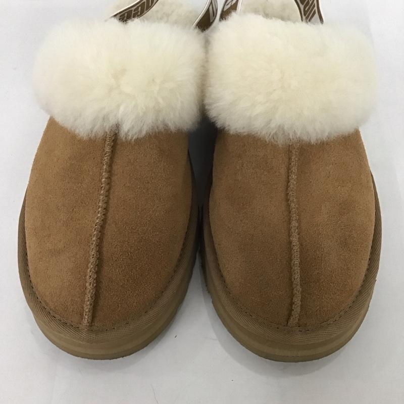 アグ UGG サンダル サンダル 1130395K ファンケット 24.5cm 箱有 24.5cm ロゴ、文字 ベージュ / ベージュ / レディース USED 古着 中古 10126342