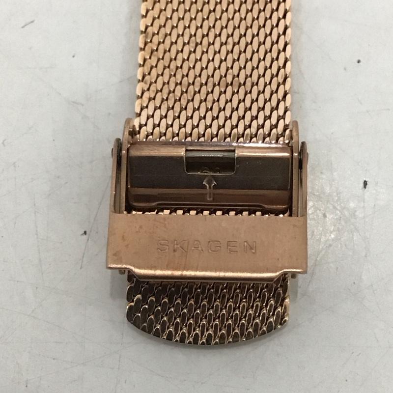 スカーゲン SKAGEN 腕時計 アナログ(クォーツ式) SKW2714 箱有 メッシュ ロゴ、文字 金 / ゴールド / レディース USED 古着 中古 10134108