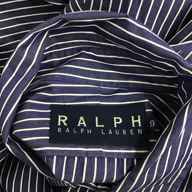 ラルフローレン RALPHLAUREN シャツ、ブラウス 長袖 長袖シャツ ストライプシャツ カラーシャツ ストライプ 紺 / ネイビー / レディース USED 古着 中古 10125250