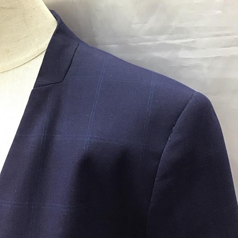 ザラ ZARA ジャケット、上着 ジャケット、ブレザー 2753 121 401 ノーカラー 34 チェック 紺 / ネイビー / レディース USED 古着 中古 10115875