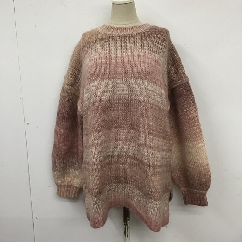 ローリーズファーム LOWRYS FARM ニット、セーター 長袖 LF622122TS グラデーションニット L 無地 桃 / ピンク / レディース USED 古着 中古 10125811
