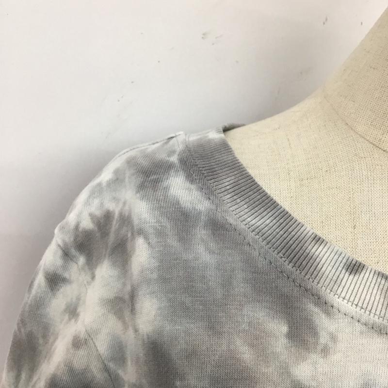 ザラ ZARA Tシャツ 半袖 クルーネック タイダイ M 総柄 灰 / グレー / レディース USED 古着 中古 10114106