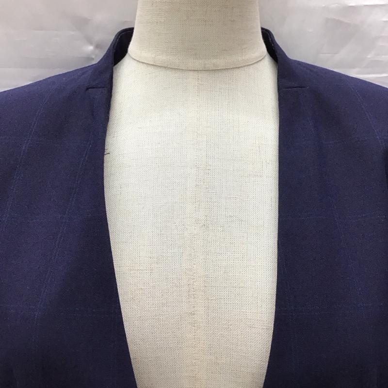 ザラ ZARA ジャケット、上着 ジャケット、ブレザー 2753 121 401 ノーカラー 34 チェック 紺 / ネイビー / レディース USED 古着 中古 10115875