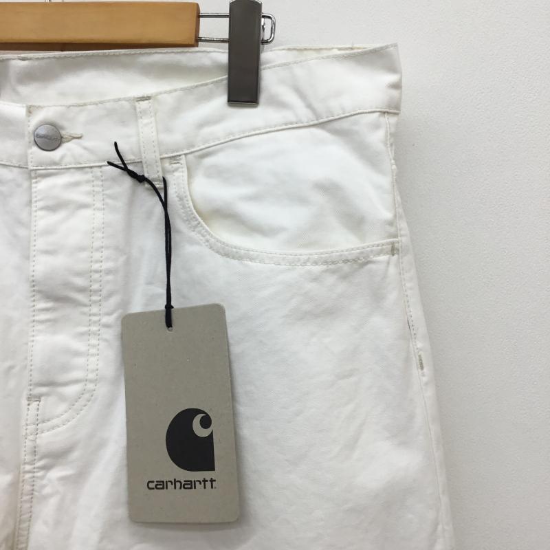 カーハート Carhartt パンツ デニム、ジーンズ 34インチ ワンポイント 白 / ホワイト /  メンズ USED 古着 中古 10124456