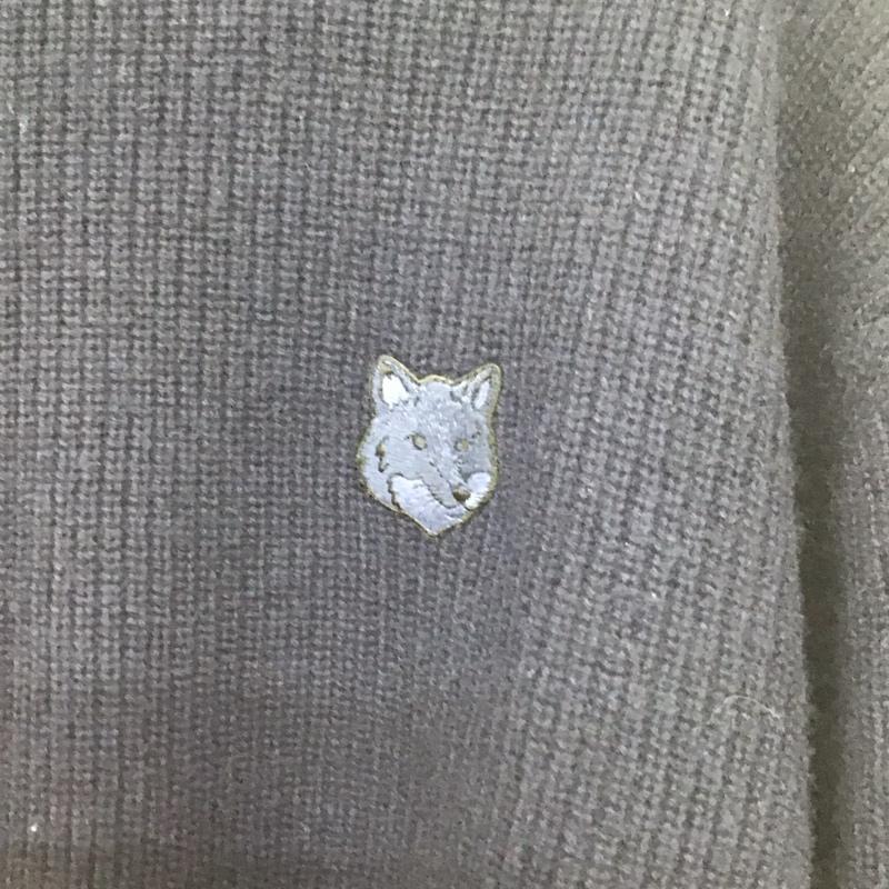 メゾンキツネ MAISON KITSUNE ニット、セーター 長袖 長袖ニットカットソー クルーネック セーター M ロゴ、文字 紺 / ネイビー / メンズ USED 古着 中古 10137737