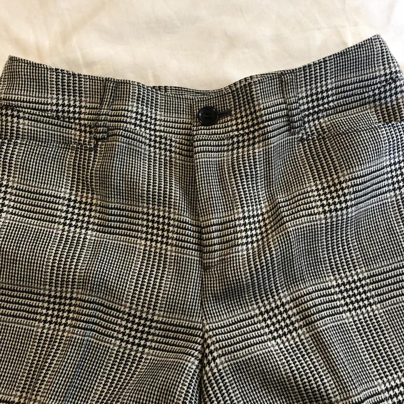 アナイ ANAYI パンツ ショートパンツ ウール ハーフパンツ ロールアップ センタープレス 38 チェック X 総柄 X 千鳥格子 黒 / ブラック / X 白 / ホワイト / X 灰 / グレー / レディース USED 古着 中古 10029178