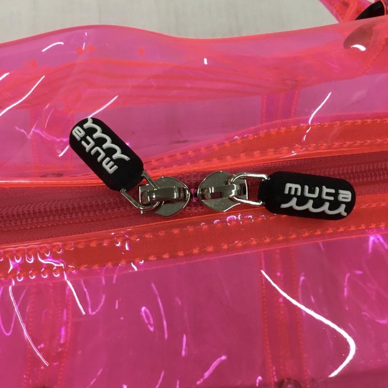 ムータ muta ボストンバッグ ボストンバッグ muta MARINE スケルトン クリアバッグ ロゴ、文字 桃 / ピンク / レディース USED 古着 中古 10106026