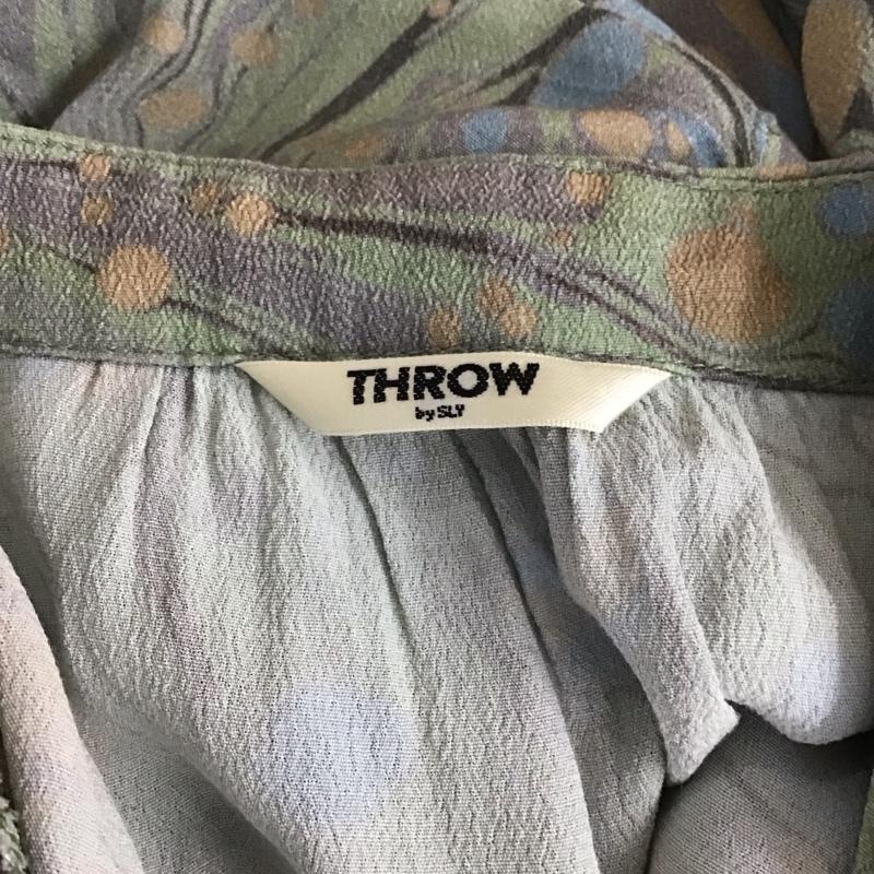 スローバイスライ THROW by SLY シャツ、ブラウス 七分袖 030ES030-1220 FRONT BUTTON SHIRRING BL パフスリーブ 肩パット FREE 総柄 マルチカラー / マルチカラー / レディース USED 古着 中古 10109488