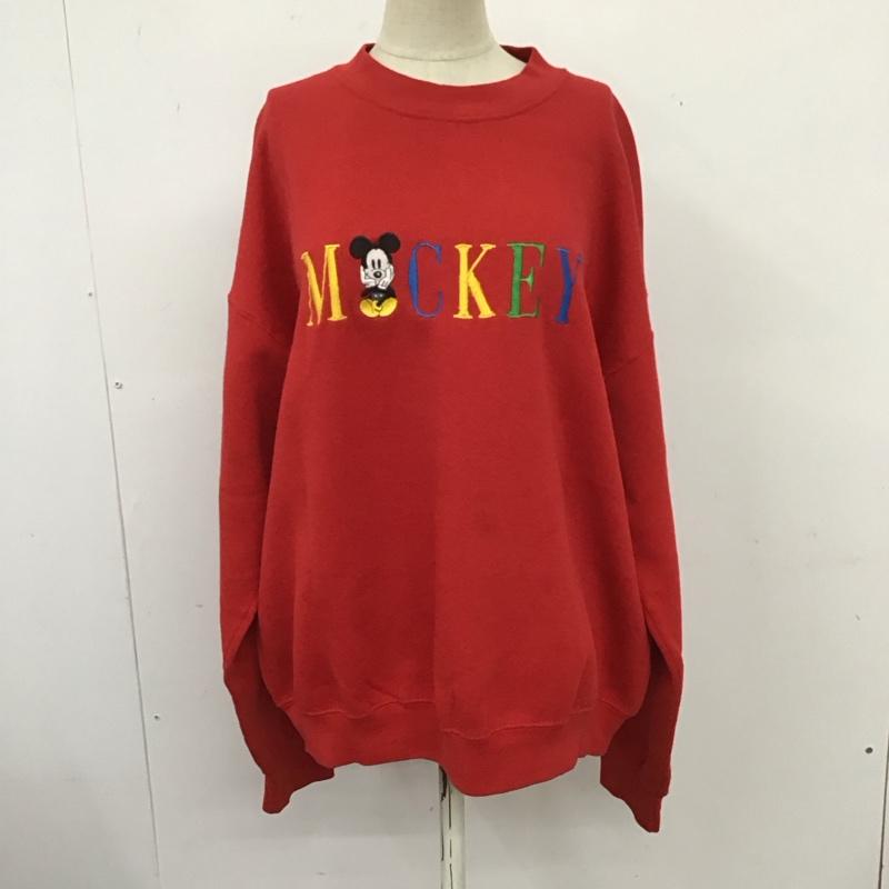 古着 USED トレーナー 長袖 長袖トレーナー スウェット クルーネック リブスウェットカットソー 古着 XL ロゴ、文字 赤 / レッド / レディース USED 古着 中古 10124230