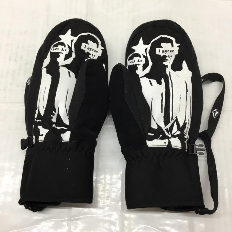ボルコム VOLCOM ファッション小物 手袋 ミトン スノーボード スポーツ プリント 黒 / ブラック / X 白 / ホワイト / メンズ USED 古着 中古 10109560