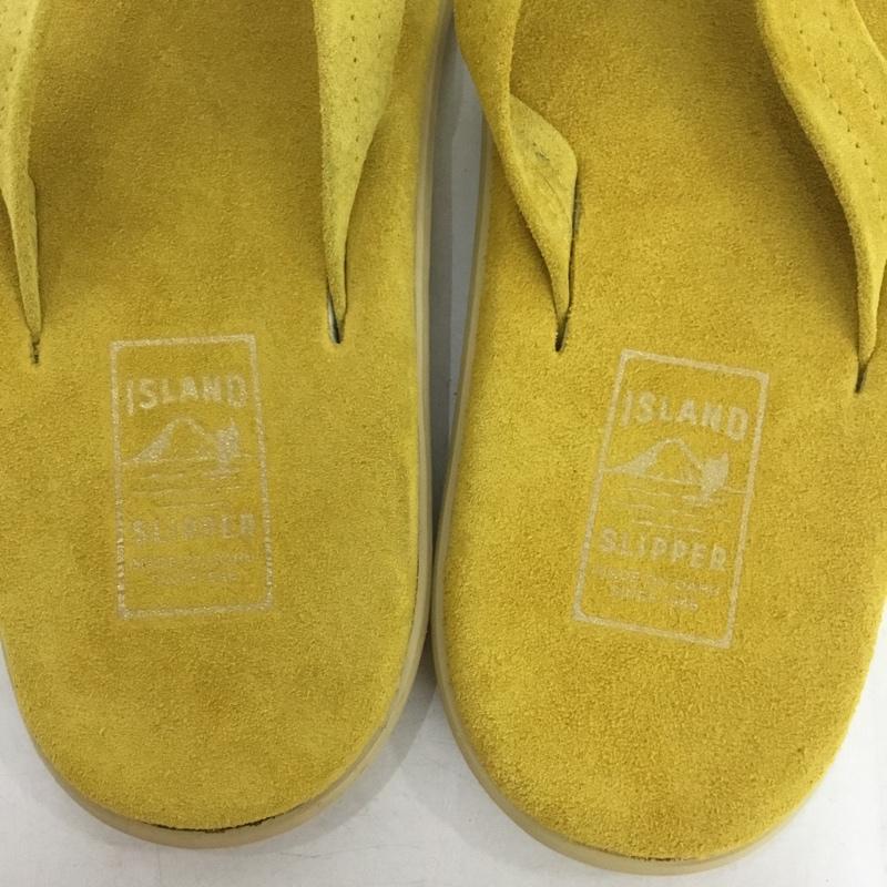 アイランドスリッパ ISLAND SLIPPER サンダル サンダル トングサンダル スエード 11 ロゴ、文字 黄 / イエロー / メンズ USED 古着 中古 10134538