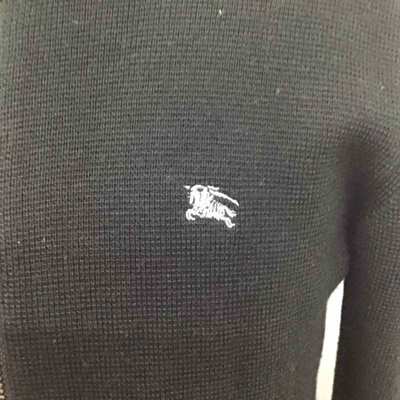 バーバリーブラックレーベル BURBERRY BLACK LABEL ニット、セーター 長袖 bmt10-118-09 長袖ニット ジップアップニットジャケット アウター セーター 2 ロゴ、文字 黒 / ブラック / メンズ USED 古着 中古 10106326