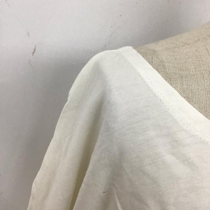 ニコアンド niko and... カットソー 半袖 MN73TC07SB フリンジ ポンチョ 無地 白 / ホワイト / レディース USED 古着 中古 10123099