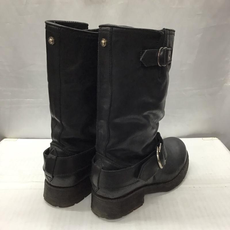 ディーゼル DIESEL ブーツ エンジニアブーツ 37 レザー 無地 黒 / ブラック / レディース USED 古着 中古 10121056