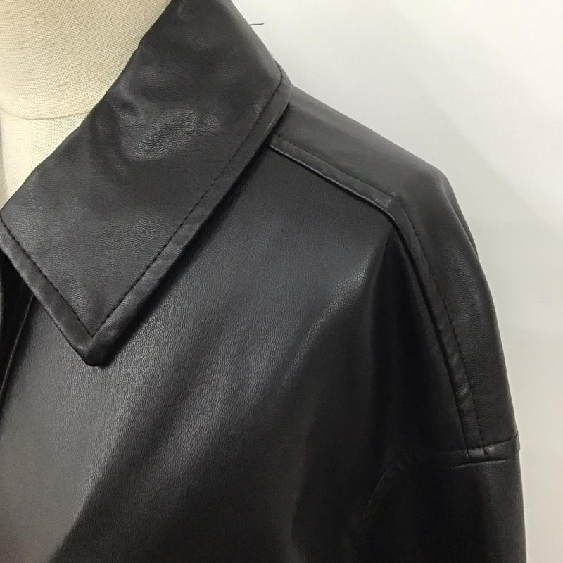 ザラ ZARA ジャケット、上着 ジャケット、ブレザー 3427 790 800 フェイクレザー シャツジャケット XS 無地 黒 / ブラック / レディース USED 古着 中古 10118454