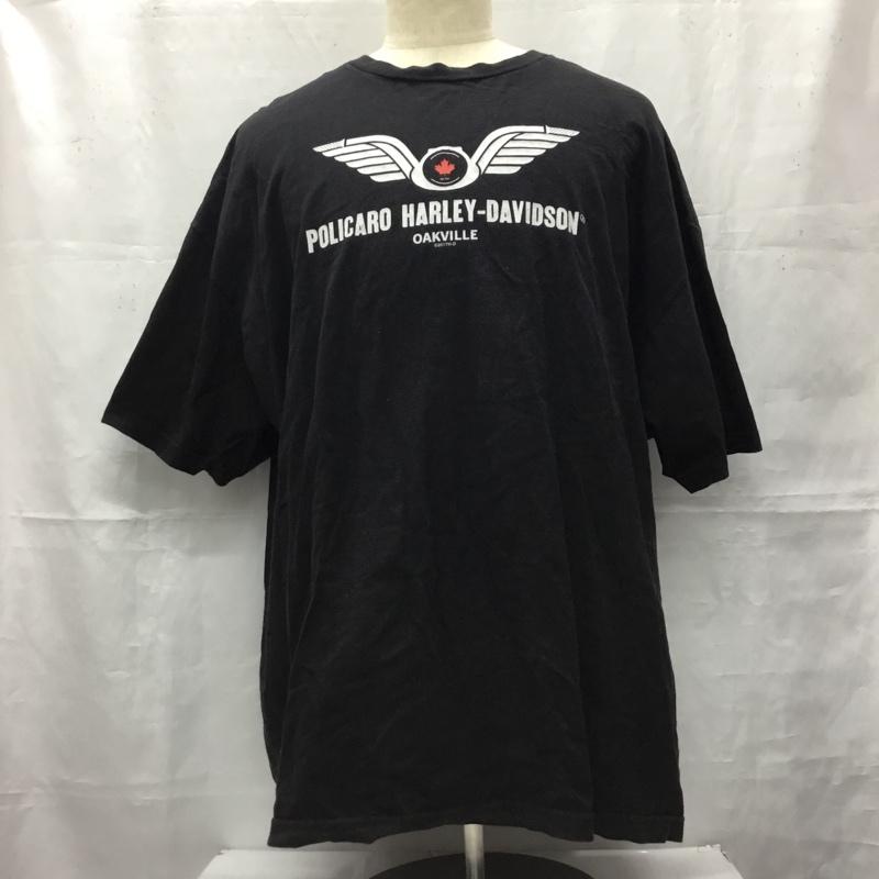 ハーレーダビッドソン Harley-Davidson Tシャツ 半袖 半袖カットソー プリントTシャツ クルーネックカットソー ロゴ、文字 黒 / ブラック / メンズ USED 古着 中古 10106486