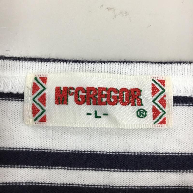 マックレガー McGREGOR カットソー 七分袖 七分丈カットソー クルーネックカットソー プリントTシャツ L ボーダー柄 白 / ホワイト / X 紺 / ネイビー / レディース USED 古着 中古 10113391