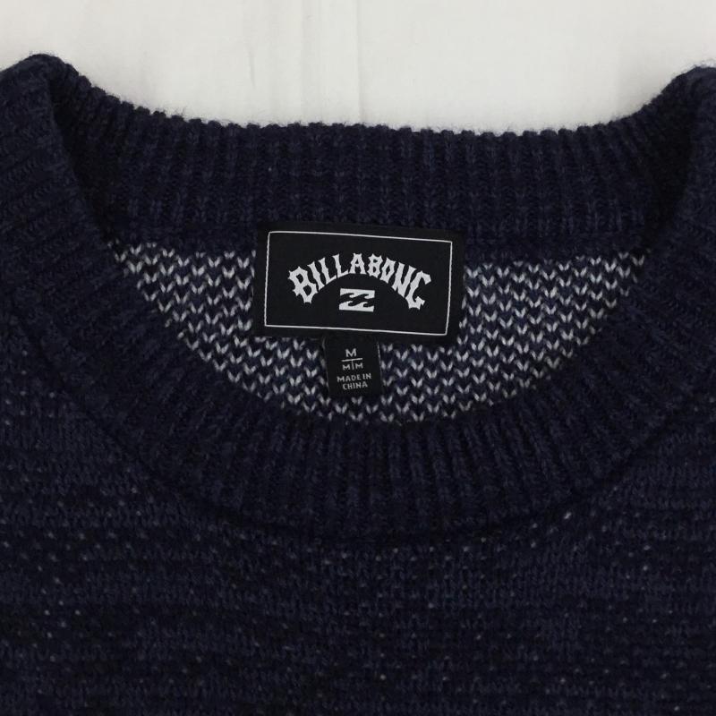 ビラボン BILLABONG ニット、セーター 長袖 BILLABONG セーター BD012-601 M ロゴ、文字 紺 / ネイビー / メンズ USED 古着 中古 10122365
