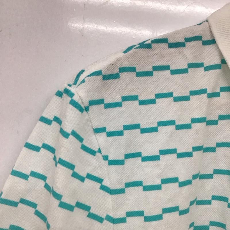 ラコステ LACOSTE ポロシャツ 半袖 半袖ポロシャツ 半袖カットソー カラーシャツ 5 プリント X ロゴ、文字 白 / ホワイト / メンズ USED 古着 中古 10132235