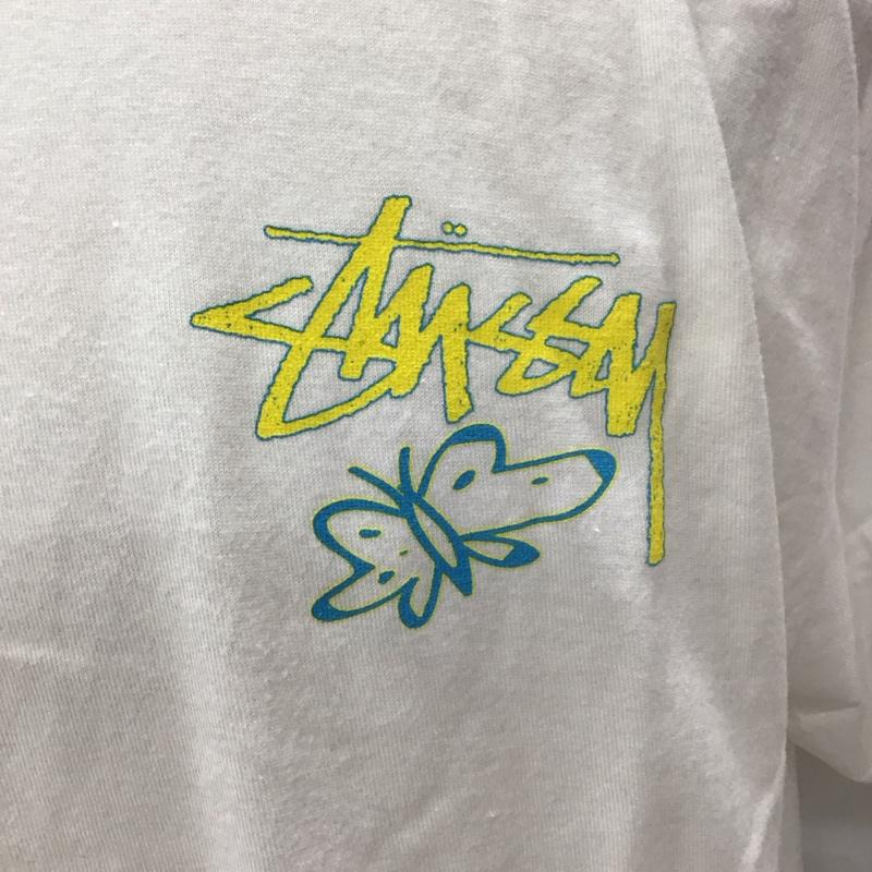 ステューシー STUSSY Tシャツ 半袖 半袖カットソー プリントTシャツ クルーネックカットソー L プリント 白 / ホワイト /  メンズ USED 古着 中古 10113185