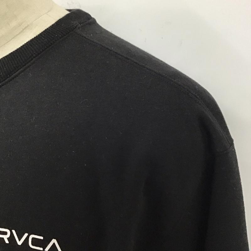 ルーカ RVCA トレーナー 長袖 ba042008 長袖トレーナー スウェット クルーネック リブスウェットカットソー L ロゴ、文字 黒 / ブラック /  メンズ USED 古着 中古 10119996