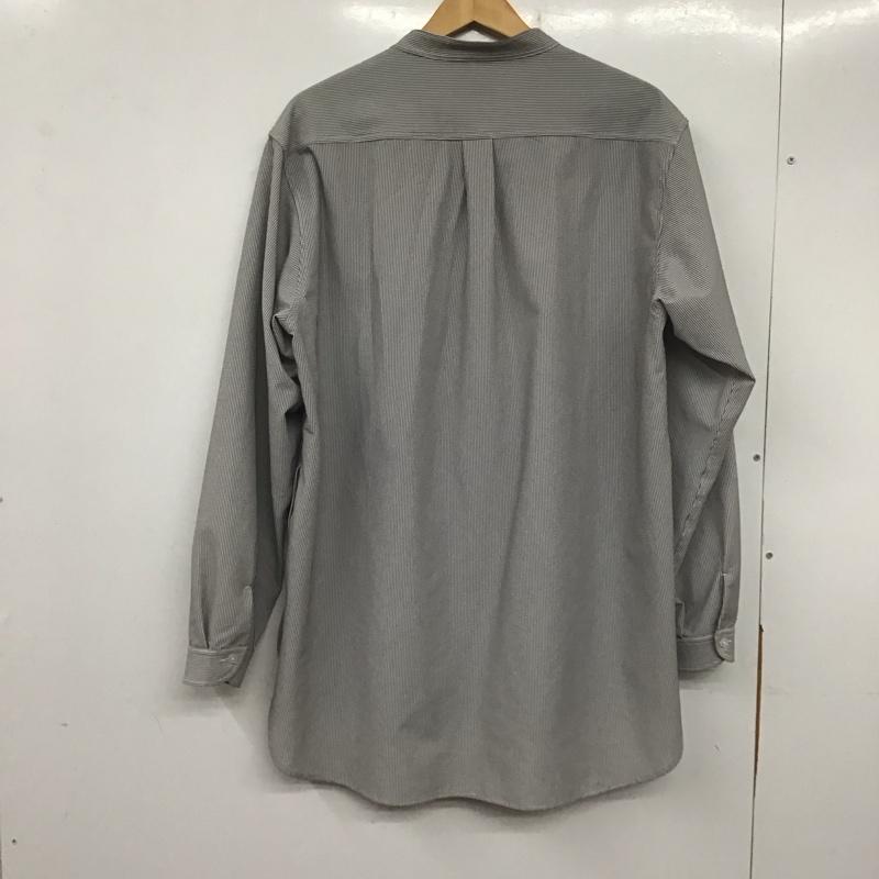 ビーミング バイ ビームス B:MING by BEAMS シャツ、ブラウス 長袖 長袖シャツ ストライプシャツ ノーカラーシャツ ストレッチ L ストライプ 白 / ホワイト / X 灰 / グレー / メンズ USED 古着 中古 10139527