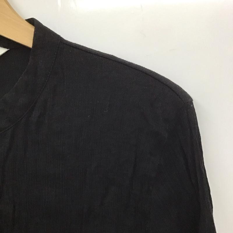 ザラ ZARA カットソー 長袖 9479 052 800 バンドカラー サイドスリット チュニック M 無地 黒 / ブラック / レディース USED 古着 中古 10129143